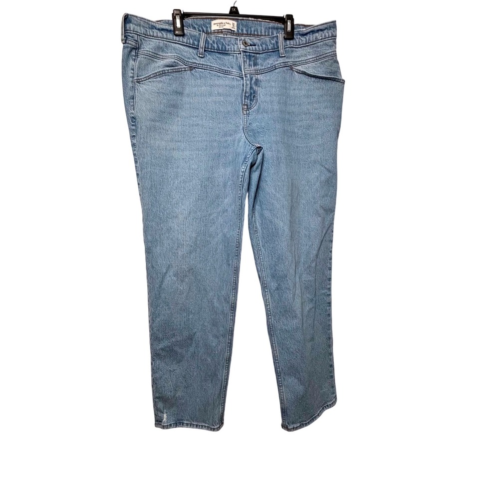 Abercrombie & Fitch The 90s Straight Mid Rise‎ Jeans Light Wash Size 34/18